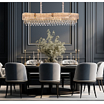 Люстра волнистой формы с каскадом из прозрачного хрусталя Constant Sparks варинант исполнения - 3 | Loft Concept в Челябинске