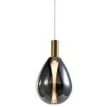 Подвесной светильник со стеклянным плафоном в форме капли дымчатого цвета NAOMI drop smoke варинант исполнения - 1 | Loft Concept в Челябинске