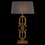 Настольная лампа на ажурном чугунном основании с тканевым серым абажуром Openwork Lamp варинант исполнения - 2 | Loft Concept в Челябинске