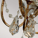  Бра в классическом стиле с 3-мя лампами в виде свеч на овальном зеркальном основании с хрустальными подвесками и подсвечниками Feiss варинант исполнения - 2 | Loft Concept в Челябинске