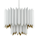 Люстра белая с гофрированным двойным абажуром Corrugated Double Lampshade варинант исполнения - 2 | Loft Concept в Челябинске