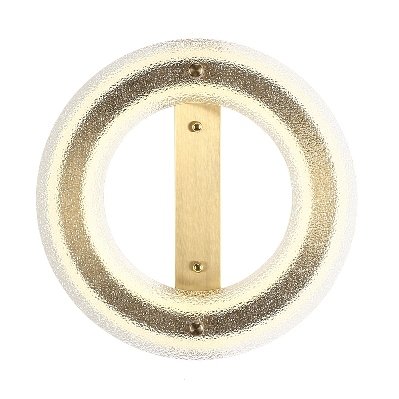 Бра круглое с эффектом морозного стекла Freezing Pattern Прозрачное Стекло Золотой в Челябинске | Loft Concept 