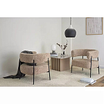 Кресло полукруглое мягкое с буклированной обивкой Armchair with Boucle Upholstery варинант исполнения - 3 | Loft Concept в Челябинске