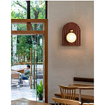 Настенный светильник с деревянным резным основанием Wood Wall Lamp варинант исполнения - 3 | Loft Concept в Челябинске