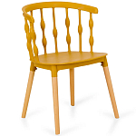 Пластиковый стул на ножках из массива бука Ferret Spiral Mustard варинант исполнения - 1 | Loft Concept в Челябинске