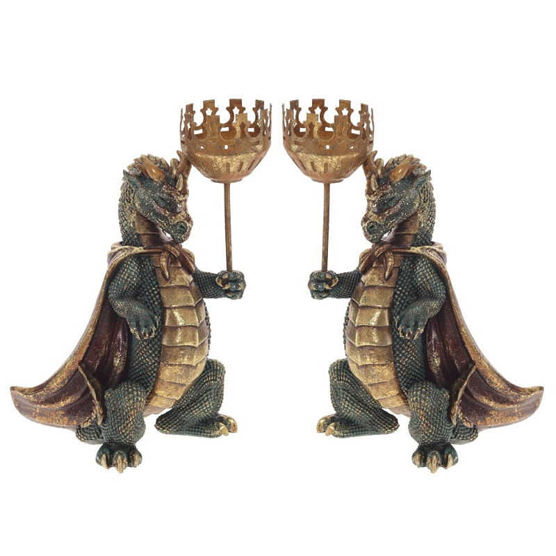 Подсвечник в виде дракона Dragon candlestick Green Gold Brown L or R Зеленый Золотой Коричневый Подсвечник в виде дракона Dragon candlestick Green Gold Brown L or R Зеленый Золотой Коричневый в Челябинске | Loft Concept