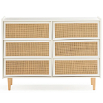 Комод с 6-ю ящиками из плетеного ротанга Remi Cream Wicker Furniture варинант исполнения - 2 | Loft Concept в Челябинске