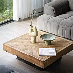 Дизайнерский журнальный стол квадратный с черным трапециевидным основанием Wokab варинант исполнения - 2 | Loft Concept в Челябинске