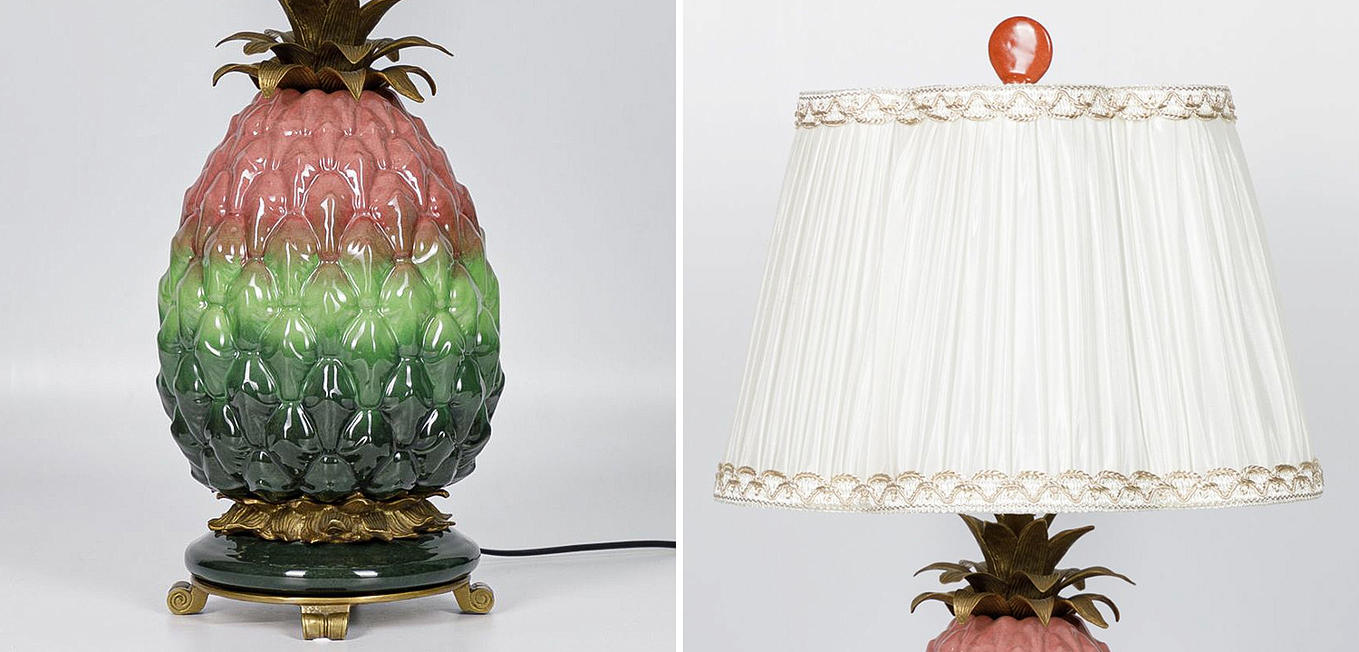 Настольная лампа с абажуром Pineapple Pink Green Table Lamp Настольная лампа с абажуром Pineapple Pink Green Table Lamp - Loft-Concept в Челябинске