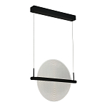 Светодиодный подвесной светильник круглой формы с металлическим черным каркасом Marble Glow варинант исполнения - 2 | Loft Concept в Челябинске