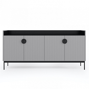 Дизайнерский комод светло-серый с фактурным фасадом UNO