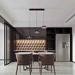 Люстра подвесная с тремя матовыми черными плафонами Obsidian Touch варинант исполнения - 4 | Loft Concept в Челябинске