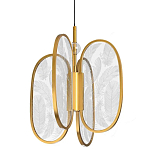 Люстра с гравировкой на акриловых плафонах Gravyura Bronze D 33 см варинант исполнения - 1 | Loft Concept в Челябинске