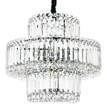 Круглая люстра с хрустальным декором Harmonica Crystal Round Chrome Chandelier варинант исполнения - 1 | Loft Concept в Челябинске
