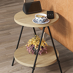 Стол приставной с 2-мя круглыми столешницами из дерева ESSEL OAK варинант исполнения - 4 | Loft Concept в Челябинске