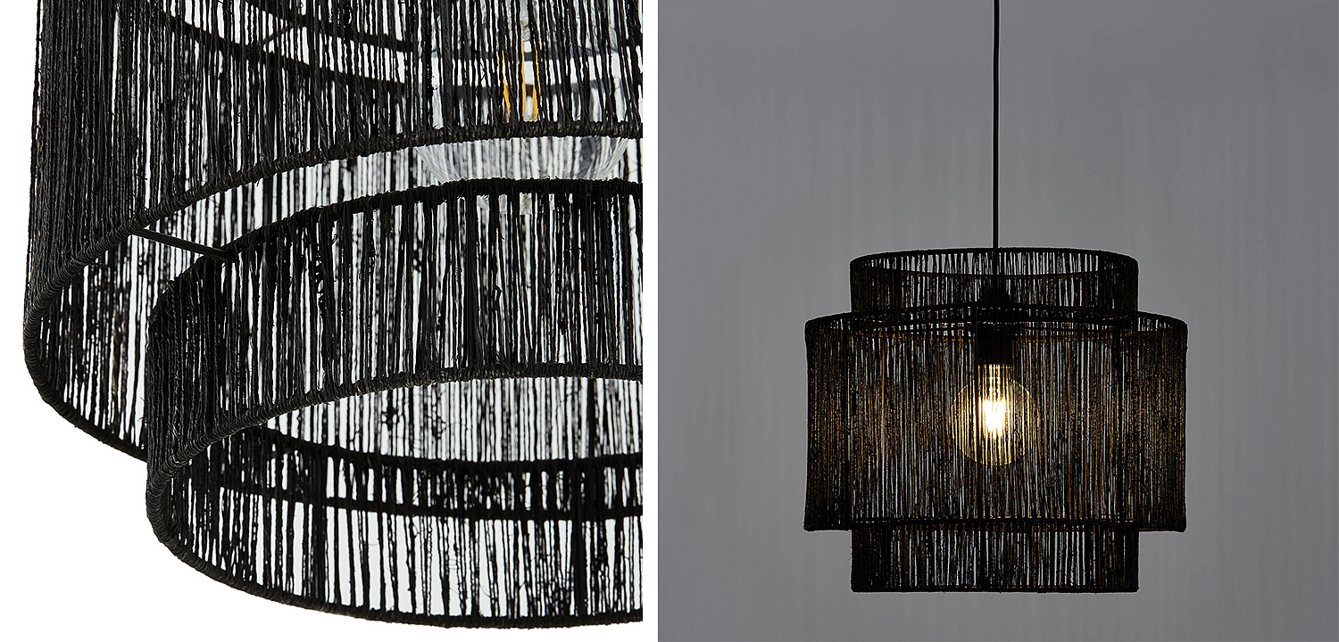 Подвесной светильник Signe Wicker Hemp Black Dual Подвесной светильник Signe Wicker Hemp Black Dual - Loft-Concept в Челябинске