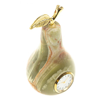 Часы настольные в виде груши из натурального камня Оникс Stone Clock варинант исполнения - 2 | Loft Concept в Челябинске