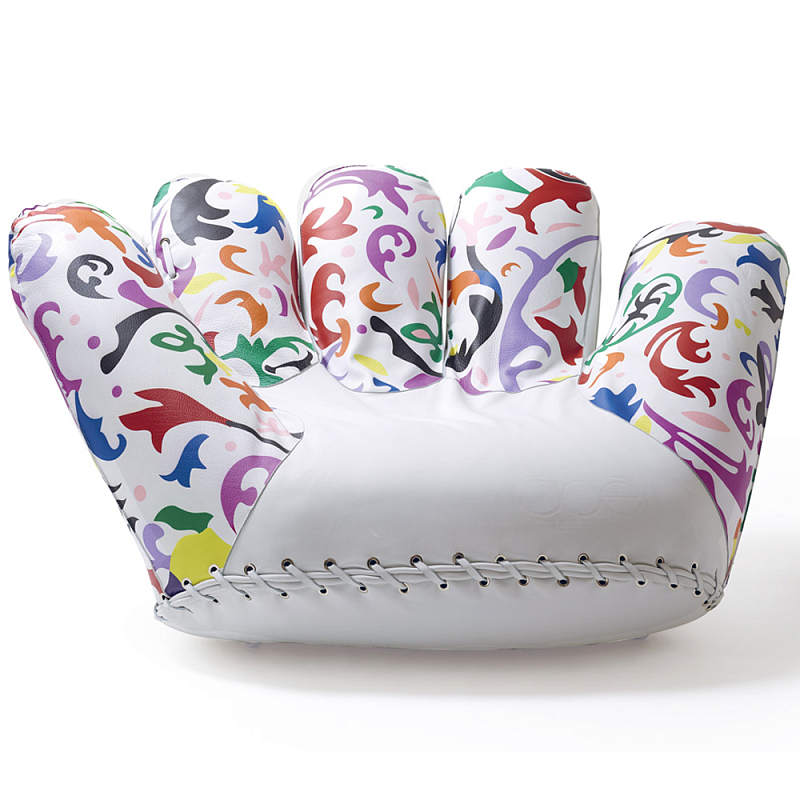 Дизайнерское кресло в форме руки Poltronova Joe Bloom Armchair Белый Мульти в Челябинске | Loft Concept 