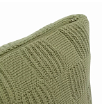 Подушка из хлопка рельефной вязки зеленого цвета Eden Line варинант исполнения - 2 | Loft Concept в Челябинске