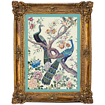 Постер в раме в стиле шинуазри Павлины на дереве Chinoiserie Imperial Garden Peacocks on a Tree Poster варинант исполнения - 1 | Loft Concept в Челябинске