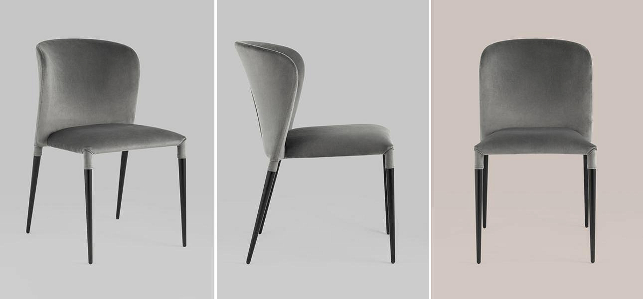 Стул Lori Chair Серый Велюр Стул Lori Chair Серый Велюр - Loft-Concept в Челябинске