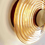 Бра с рельефным круглым плафоном янтарного цвета Savio Glass Disc Light варинант исполнения - 3 | Loft Concept в Челябинске