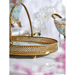 Блюдо овальное с ручкой и голубым фарфоровым дном с цветочным рисунком Blue Garden варинант исполнения - 4 | Loft Concept в Челябинске