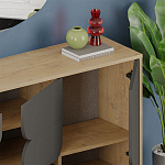 Комод цвета древесины с 3-мя дверцами и выдвижным ящиком темно-серого цвета SPARK CONSOLE OAK ANTHRACITE варинант исполнения - 4 | Loft Concept в Челябинске