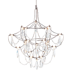 Люстра с каркасом из тонких металлических нитей и хрустальными подвесками Crystal Metal Threads Chandelier 40 варинант исполнения - 1 | Loft Concept в Челябинске