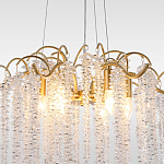 Люстра подвесная с изогнутыми золотистыми элементами и хрустальными подвесками FAIRYTREE Light варинант исполнения - 3 | Loft Concept в Челябинске