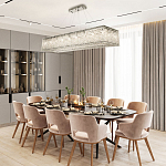 Прямоугольная люстра с хрустальными подвесками Crystal Art Chrome Rectangular Chandelier варинант исполнения - 2 | Loft Concept в Челябинске