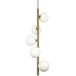 Подвесной светильник с 5-ю сферическими плафонами из матового стекла Pearls Suspension Brass Tube Hanging Lamp варинант исполнения - 1 | Loft Concept в Челябинске