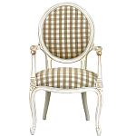 Стул с подлокотниками и круглой спинкой  Checkered Upholstery Chair обивка в клетку варинант исполнения - 2 | Loft Concept в Челябинске
