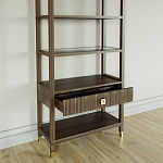 Стеллаж Elsa Dreams Walnut со стеклянными полками и ящиком варинант исполнения - 3 | Loft Concept в Челябинске