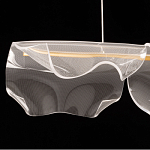 Люстра линейная с 3-мя белыми волнистыми плафонами Wave Line варинант исполнения - 6 | Loft Concept в Челябинске