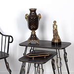 Ваза черного цвета из фарфора с золотистым узором и бронзовыми элементами Eden Garden porcelain and bronze варинант исполнения - 3 | Loft Concept в Челябинске