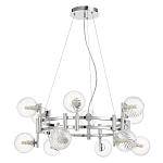 Люстра подвесная с 12-ю рельефными прозрачными плафонами из стекла и основанием цвета Хром Perforated Glass Bubbles варинант исполнения - 1 | Loft Concept в Челябинске