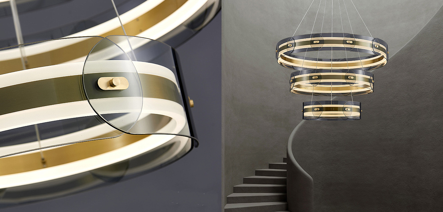 Люстра Gold 3 ring horizontal chandelier Люстра Gold 3 ring horizontal chandelier - Loft-Concept в Челябинске