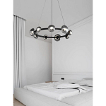 Люстра подвесная светодиодная в форме кольца Gray Ring Chandelier варинант исполнения - 1 | Loft Concept в Челябинске