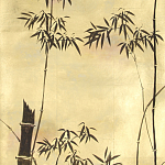 Обои ручная роспись Bamboo Quicksilver on Warm Gold gilded tea paper варинант исполнения - 1 | Loft Concept в Челябинске