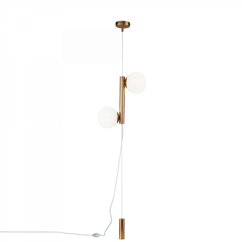 Торшер Tiepolo Ball Floor Lamp Double gold Золотой Белый Торшер Tiepolo Ball Floor Lamp Double gold Золотой Белый в Челябинске | Loft Concept