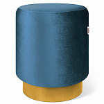 Пуф синий велюр на золотом металлическом основании Golden Belt варинант исполнения - 1 | Loft Concept в Челябинске