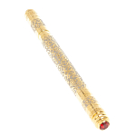 Ручка шариковая металлическая с гравировкой и красным фианитом в деревянной коробке Metal Pens варинант исполнения - 3 | Loft Concept в Челябинске