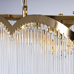 Люстра прямоугольная на цепях с прозрачными трубками и волнистым краем Nembus варинант исполнения - 7 | Loft Concept в Челябинске