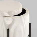 Молочный пуф на черных ножках SANJAY варинант исполнения - 3 | Loft Concept в Челябинске