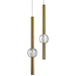Подвесной светильник с 2-мя плафонами Celestin Spheres Brass Hanging Lamp варинант исполнения - 1 | Loft Concept в Челябинске