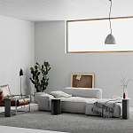 Стол журнальный цвета антрацит из 3-х частей со столешницами в виде геометрических элементов MUND ANTHRACITE варинант исполнения - 2 | Loft Concept в Челябинске