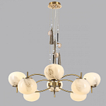 Люстра подвесная с 8-ю шарообразными плафонами из белого стекла с подвесками из камня и кисточками Agatelle варинант исполнения - 4 | Loft Concept в Челябинске