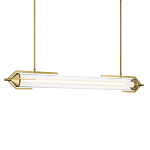 Подвесной светильник линейный золотого цвета с длинной цилиндрической стеклянной трубкой Eurofase варинант исполнения - 1 | Loft Concept в Челябинске
