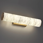 Бра с цилиндрическим плафоном из белого алебастра на прямоугольном основании Латунь Cryptocrystalline Stone варинант исполнения - 2 | Loft Concept в Челябинске